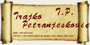 Trajko Petranjesković vizit kartica